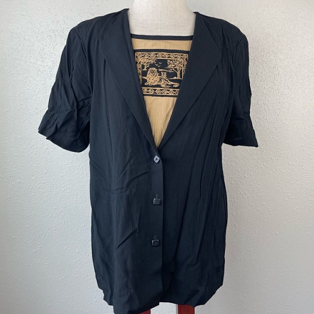Alfred Dunner Button Down Lion Shirt Size 12 EUC